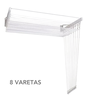 Varal Parede Individual 8 Varetas Alumínio Branco 80cm - 2