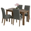 Ver imagem 3 de Conjunto Sala de Jantar Mesa Tampo de Vidro 4 Cadeiras Celina Madesa