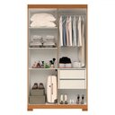 Ver imagem 3 de Guarda-roupa Solteiro Lana 4 Portas 2 Gavetas com Espelho 100% Mdf Cinamomo/off White - Acp Móveis