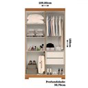 Ver imagem 4 de Guarda-roupa Solteiro Lana 4 Portas 2 Gavetas com Espelho 100% Mdf Cinamomo/off White - Acp Móveis