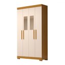 Ver imagem 2 de Guarda-roupa Solteiro Lana 4 Portas 2 Gavetas com Espelho 100% Mdf Cinamomo/off White - Acp Móveis