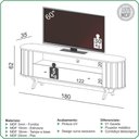 Ver imagem 5 de Rack para Sala de Estar Tv 60 Pol Orgânico 180cm Penina D03 Freijó Preto Fosco - Lyam Decor