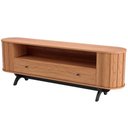 Ver imagem 6 de Rack para Sala de Estar Tv 60 Pol Orgânico 180cm Penina D03 Freijó Preto Fosco - Lyam Decor