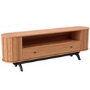 Ver imagem 1 de Rack para Sala de Estar Tv 60 Pol Orgânico 180cm Penina D03 Freijó Preto Fosco - Lyam Decor