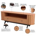 Ver imagem 4 de Rack para Sala de Estar Tv 60 Pol Orgânico 180cm Penina D03 Freijó Preto Fosco - Lyam Decor