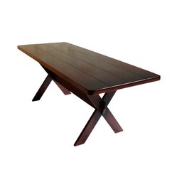 Conjunto Mesa Rústica 2m 2 Bancos e 2 Cadeiras Madeira Maciça Angelim:Tabaco - 3