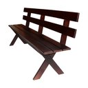 Ver imagem 4 de Conjunto Mesa Rústica 2m 2 Bancos e 2 Cadeiras Madeira Maciça Angelim:Tabaco