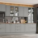 Ver imagem 5 de Cozinha Modulada Completa com Cristaleira 343cm 6 Peças 13 Portas 7 Gavetas Americana Henn
