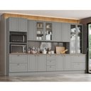 Ver imagem 1 de Cozinha Modulada Completa com Cristaleira 343cm 6 Peças 13 Portas 7 Gavetas Americana Henn