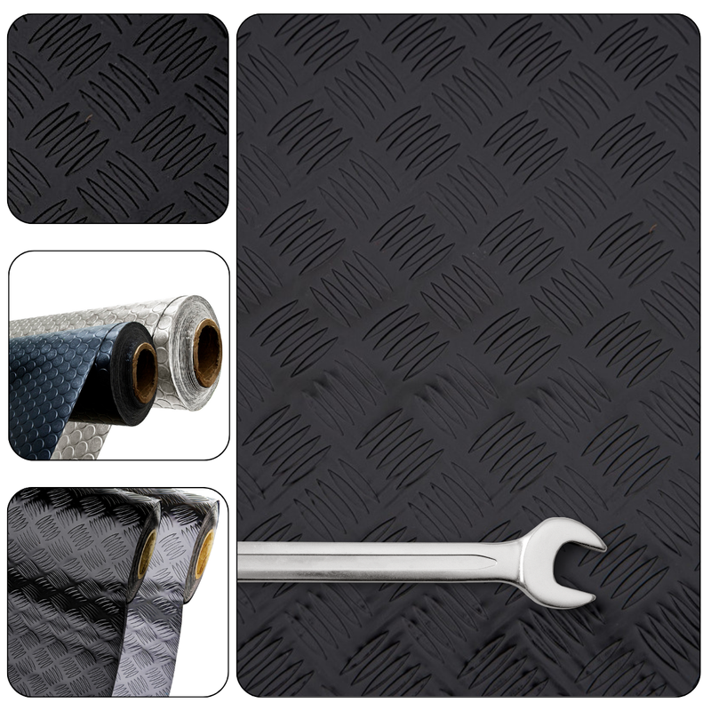 Piso Relevo Moeda 1mm Pvc Emborrachado Antiderrapante 1x1 Cor:buspreto - 1