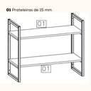 Ver imagem 4 de Estante Nicho 2 Prateleiras 72 Cm Li008 Canela Branco Kpb
