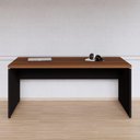 Ver imagem 4 de Mesa Diretor Retangular Start Outros MDP 170cm Marrom e Preto Gebb Work