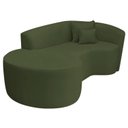 Ver imagem 6 de Recamier Curvo Orgânico 150cm 2 Lugares Lado Esquerdo para Sala de Estar Linho Londres Verde