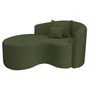 Ver imagem 2 de Recamier Curvo Orgânico 150cm 2 Lugares Lado Esquerdo para Sala de Estar Linho Londres Verde
