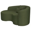 Ver imagem 5 de Recamier Curvo Orgânico 150cm 2 Lugares Lado Esquerdo para Sala de Estar Linho Londres Verde