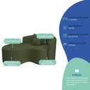 Ver imagem 7 de Recamier Curvo Orgânico 150cm 2 Lugares Lado Esquerdo para Sala de Estar Linho Londres Verde