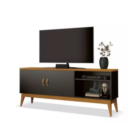 Rack para Tv até 60 Pol. Star Edn 2 Portas:preto/cedro