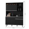 Balcão de Pia Tatiane 120 Cm e Armário Cozinha Kit Alice Preto Fosco - Ajl - 5
