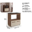 Ver imagem 2 de Balcão Cooktop Elisa 75cm 2 Portas para Cozinha com Espaço de Forno Cor:savana / Off White;tamanho