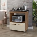 Ver imagem 1 de Balcão Cooktop Elisa 75cm 2 Portas para Cozinha com Espaço de Forno Cor:savana / Off White;tamanho