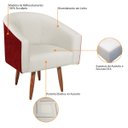 Ver imagem 6 de Poltrona Luiza Pés Palito Factor Vermelho e Linho - Doce Sonho Móveis POLTRONAS POLTRONAS PARA SALA
