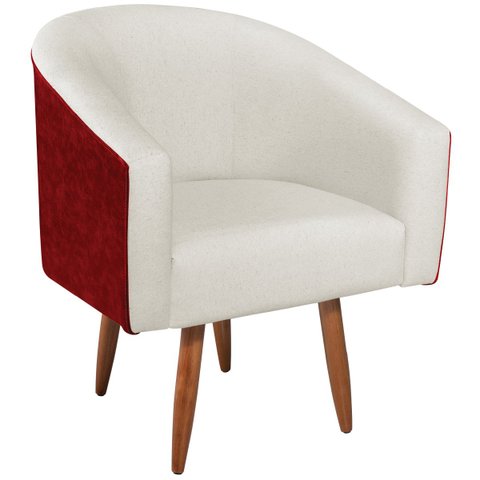 Poltrona Luiza Pés Palito Factor Vermelho e Linho - Doce Sonho Móveis POLTRONAS POLTRONAS PARA SALA 