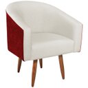Ver imagem 1 de Poltrona Luiza Pés Palito Factor Vermelho e Linho - Doce Sonho Móveis POLTRONAS POLTRONAS PARA SALA