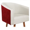 Ver imagem 4 de Poltrona Luiza Pés Palito Factor Vermelho e Linho - Doce Sonho Móveis POLTRONAS POLTRONAS PARA SALA