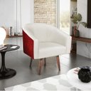 Ver imagem 2 de Poltrona Luiza Pés Palito Factor Vermelho e Linho - Doce Sonho Móveis POLTRONAS POLTRONAS PARA SALA