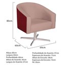 Ver imagem 3 de Poltrona Luiza Base Giratória de Metal Factor Vermelho e Linho - Amarena Móveis Cor Rosê