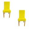 Kit 02 Cadeiras Luxo Mila Sued Amarelo - D'Classe Decor - 1