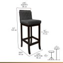 Ver imagem 3 de Kit 3 Banquetas Alta para Bancada de Cozinha Nice Madeira Maciça Matelassê Suede Cinza Ccs