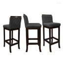 Ver imagem 2 de Kit 3 Banquetas Alta para Bancada de Cozinha Nice Madeira Maciça Matelassê Suede Cinza Ccs