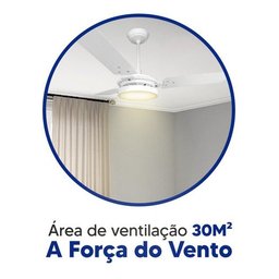 Ventilador de Teto Valen com Led Branco Quente Motor Grande Potente - 4