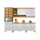 Ver imagem 1 de Cozinha Modulada Nesher Burguesa Premium 5 Peças (2 Armários + 2 Balcões + 1 Paneleiro) C5P23 Freijó