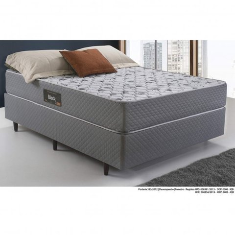 Cama Box Casal Espuma 138x188cm Black Cinza Herval