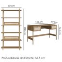 Ver imagem 3 de Conjunto Estante e Escrivaninha Pes Madeira 27974 Hanover Artesano