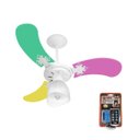 Ver imagem 1 de Ventilador Teto Super Baby Colors 3 Pás Mdf Branco/feminino 220v+controle Venti-delta