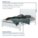 Ver imagem 7 de Cama de Casal Cabeceira com Detalhes Curvos Madeira Reali Branco