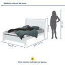 Ver imagem 4 de Cama de Casal Cabeceira com Detalhes Curvos Madeira Reali Branco