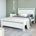 Ver imagem 1 de Cama de Casal Cabeceira com Detalhes Curvos Madeira Reali Branco
