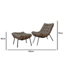 Ver imagem 2 de Poltrona Costela Decorativa com Puff Adão Preto M -veludo Marrom