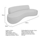 Ver imagem 3 de Sofá Curvo 2 Lugares Orgânico Escritório Recepção Sala Amsterdã 130cm Linho - Doce Sonho Móveis