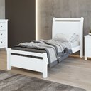 Ver imagem 1 de Cama de Solteiro Cabeceira com Detalhes Curvos Madeira Reali Plus Branco