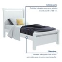 Ver imagem 3 de Cama de Solteiro Cabeceira com Detalhes Curvos Madeira Reali Plus Branco
