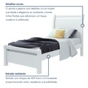 Ver imagem 5 de Cama de Solteiro Cabeceira com Detalhes Curvos Madeira Reali Plus Branco