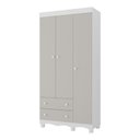 Ver imagem 2 de Guarda-roupa Infantil 92cm 3 Portas e 2 Gavetas Dengo Multimóveis Mp4437 Branco/off White Branco/