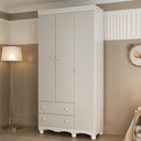 Ver imagem 1 de Guarda-roupa Infantil 92cm 3 Portas e 2 Gavetas Dengo Multimóveis Mp4437 Branco/off White Branco/