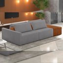 Ver imagem 2 de Sofá Ilha Modular para Sala 232cm com Puff Dublin K01 Bouclê Cinza Sintético Caramelo - Lyam Decor