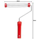 Ver imagem 2 de Rolo de Pintura 23cm Lã Microfibra 10mm Antirespingo + Suporte Garfo Gaiola com Rosca